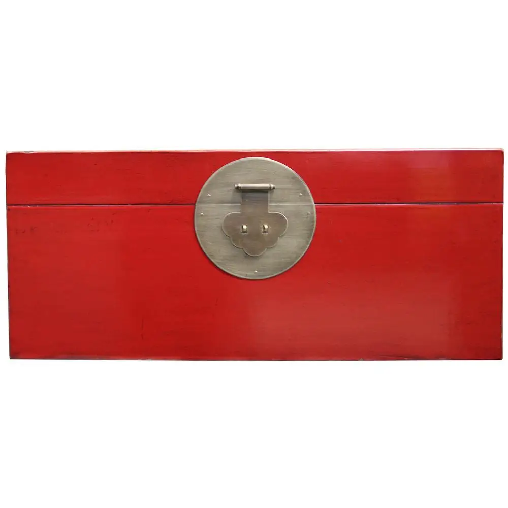 Hot selling chinese living room antique wooden high glossy painted storage trunk