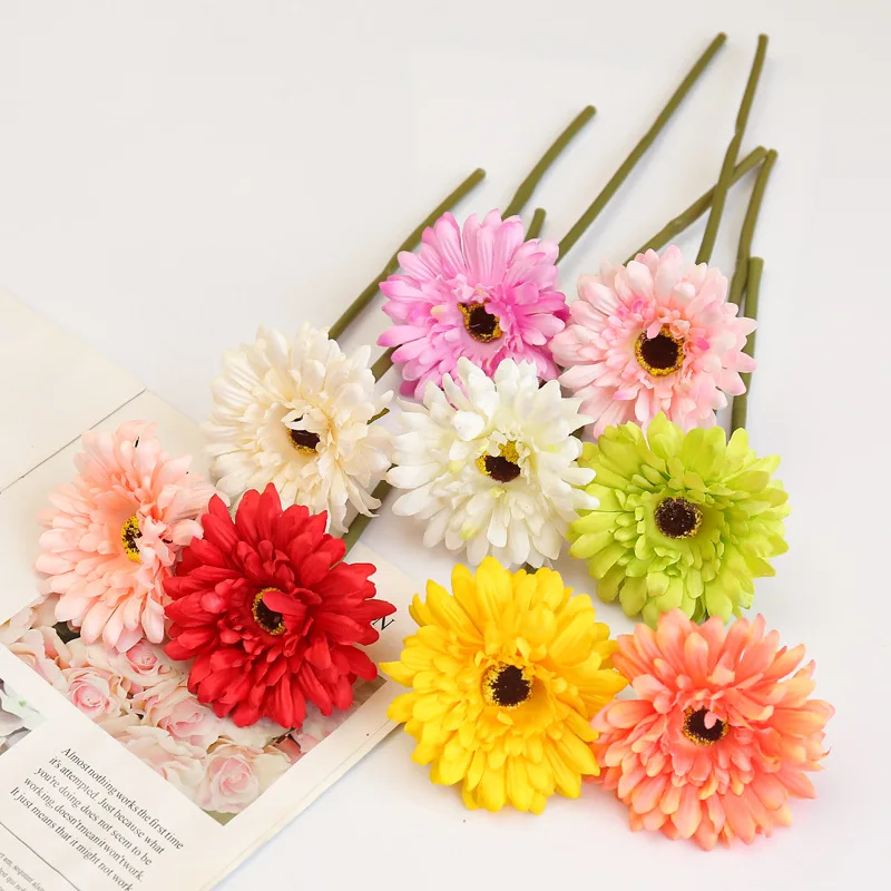 Artificial plant single stem central arrangement chrysanthemum fabric chamomile