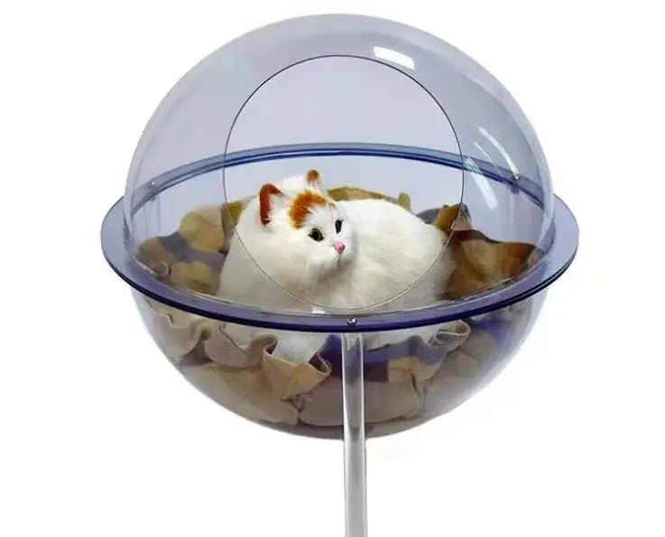 Cheap price Acrylic space capsule Four Seasons universal pet young dog/cat round transparent nest