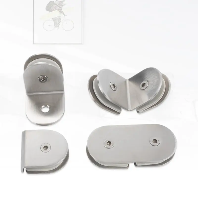 Stainless Steel Glass Clamp Fixed 0/90/ 180 Degree Fish Mouth Bracket Guardrail Accessories Stair Handrail Furniture Hardware