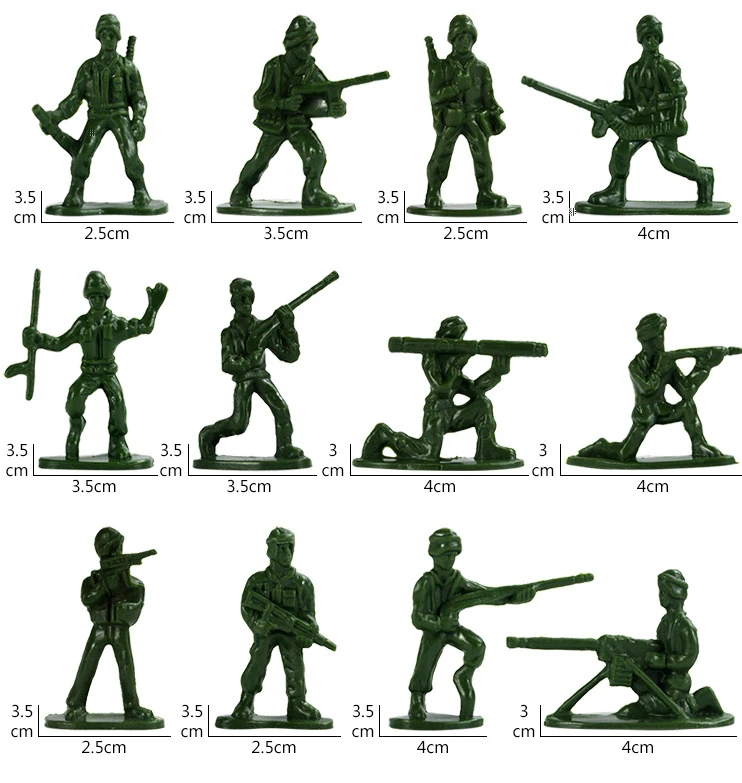 100pcs/package Unique World War 2 Military Men Play Set in Poses Army Men for Action Figures