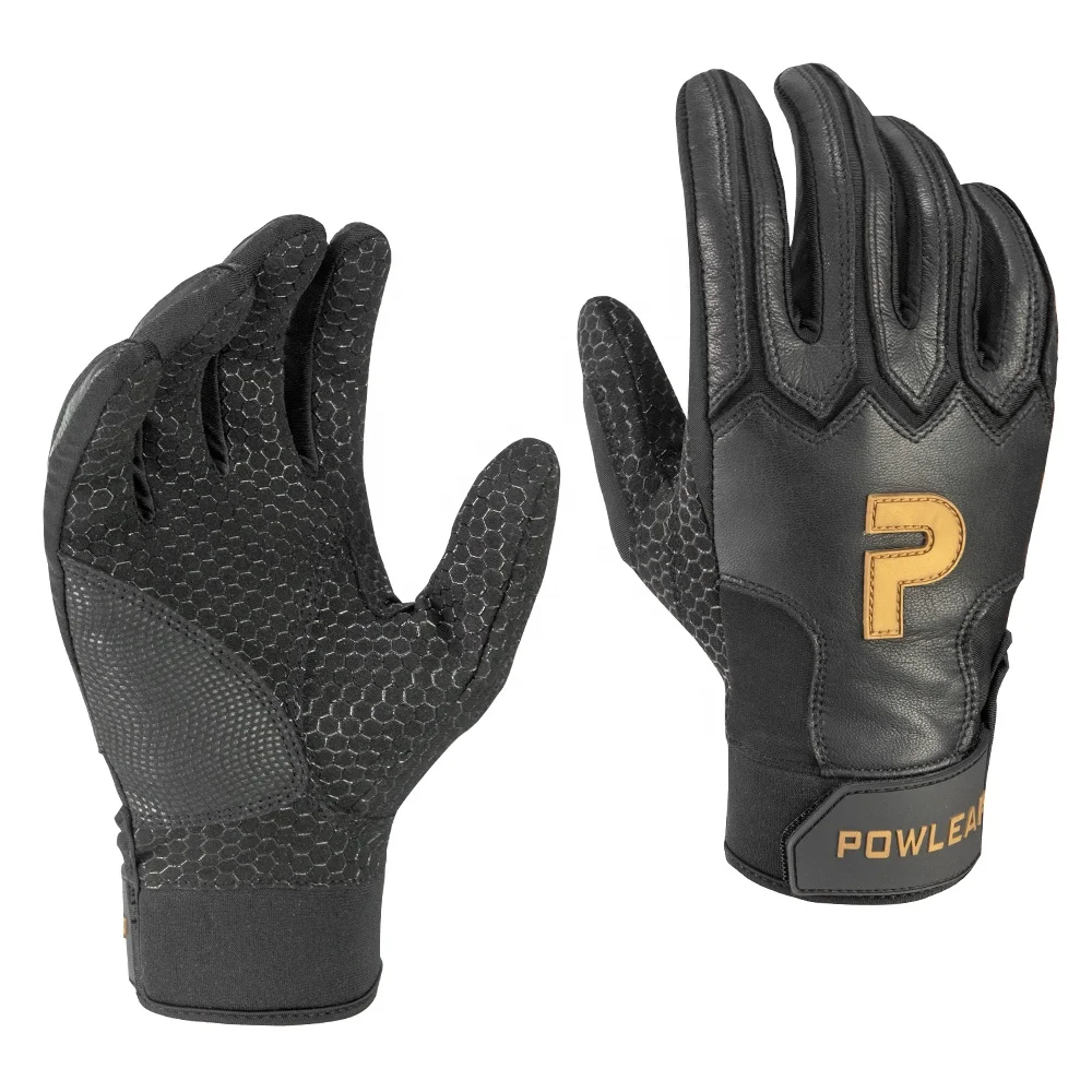 Hot Selling Black Vented Wear-resistant Long Wrist Batting Baseball Gloves OEM ODM Softball Sports Gloves Supplier
