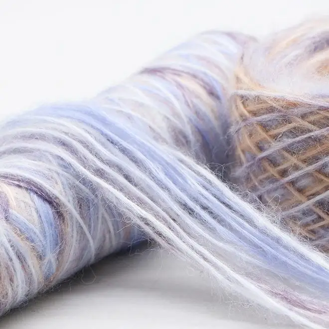 Xinglin Factory wholesale 3.6 NM  rainbow jet yarn 47% polyester 39% acrylic 8% nylon 6% wool  Fancy Yarn  for sweaters knitting