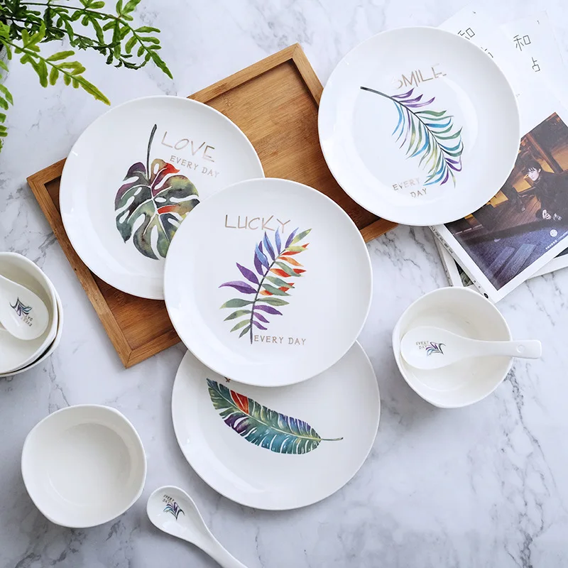 wholesale white sublimation microwave ceramic restaurant food dishes fruit blank plates sets dinnerware suppliers