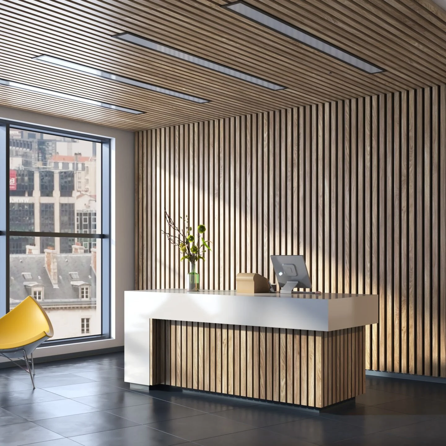 Luxury Melamine Slat Wood Panel with PET Blacking Felt Panels Akustik Panelen Acoustic Wall Akupanel