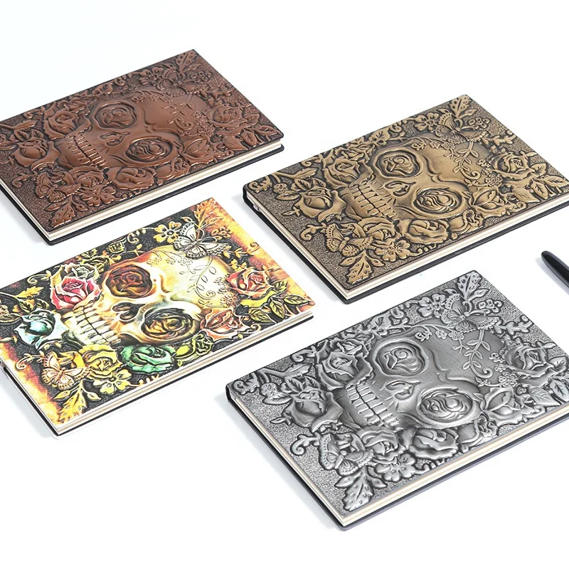 New Trend Gorgeous Flower of Death Skull Dice Book PU Leather A5 Notebook for DND Gamer