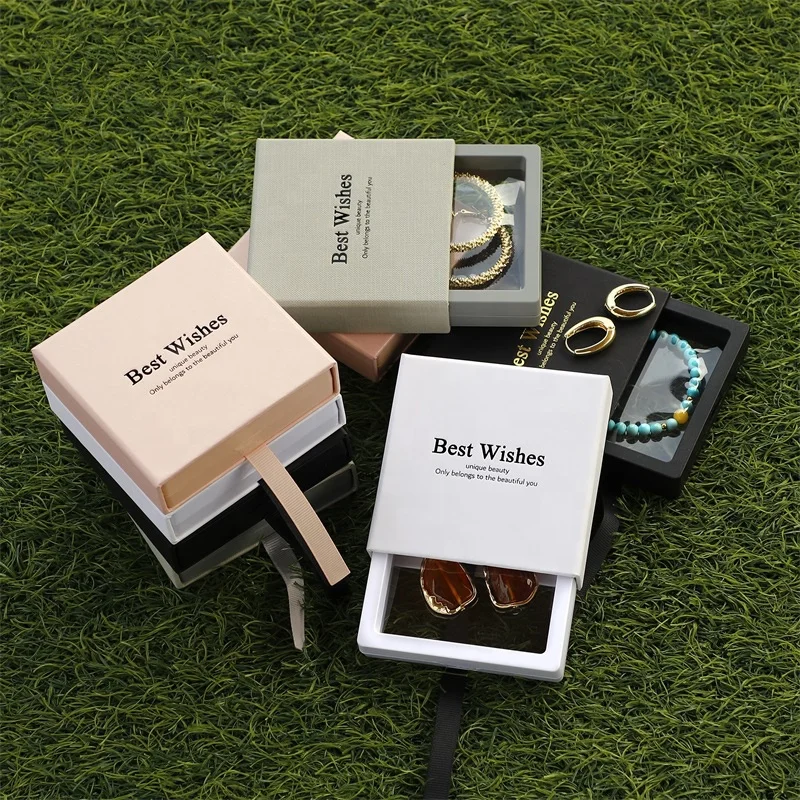 Wholesale White Black 3D Floating Display Frame Case Set with Paper Cover Packaging Box Pe Film Suspension Jewelry Box Packing