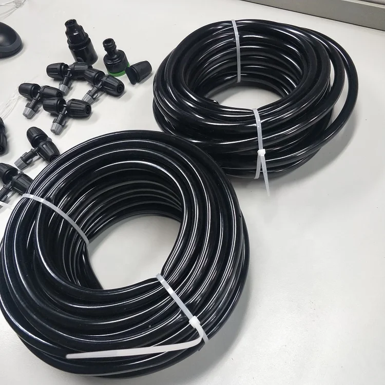 15M Water Misting System Garden DIY Mist Kits with 8 nozzles  for Greenhouses