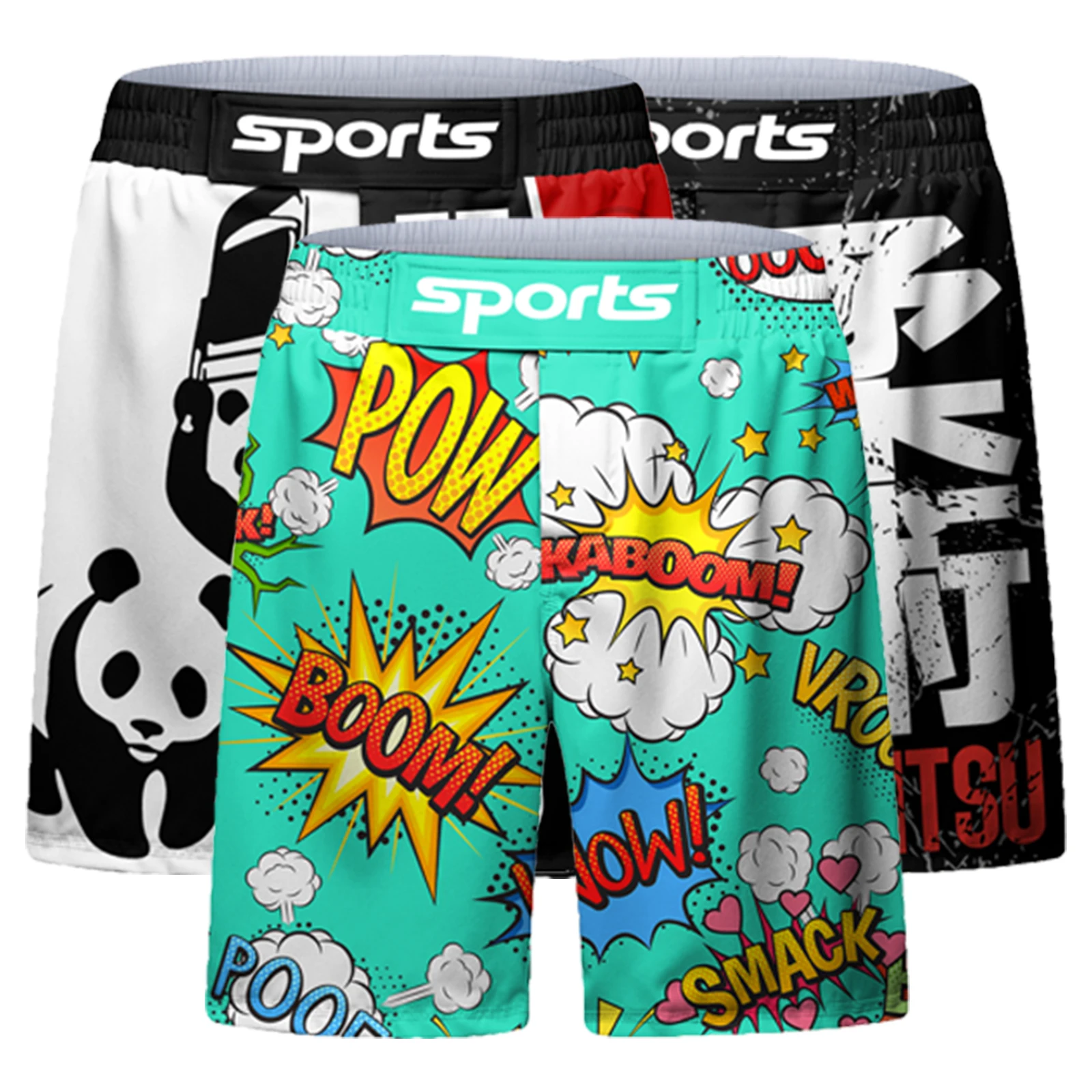 Custom sublimation print bjj jiu jitsu grappling shorts gym clothes mens mma shorts