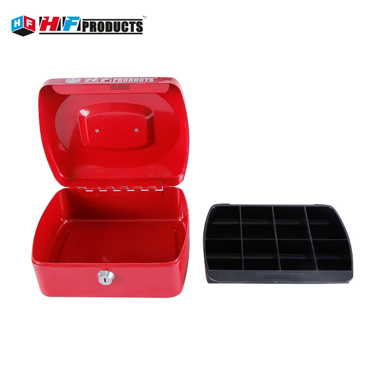 High Quality Euro Style Portable Metal Cash Box Cash Safe with money tray