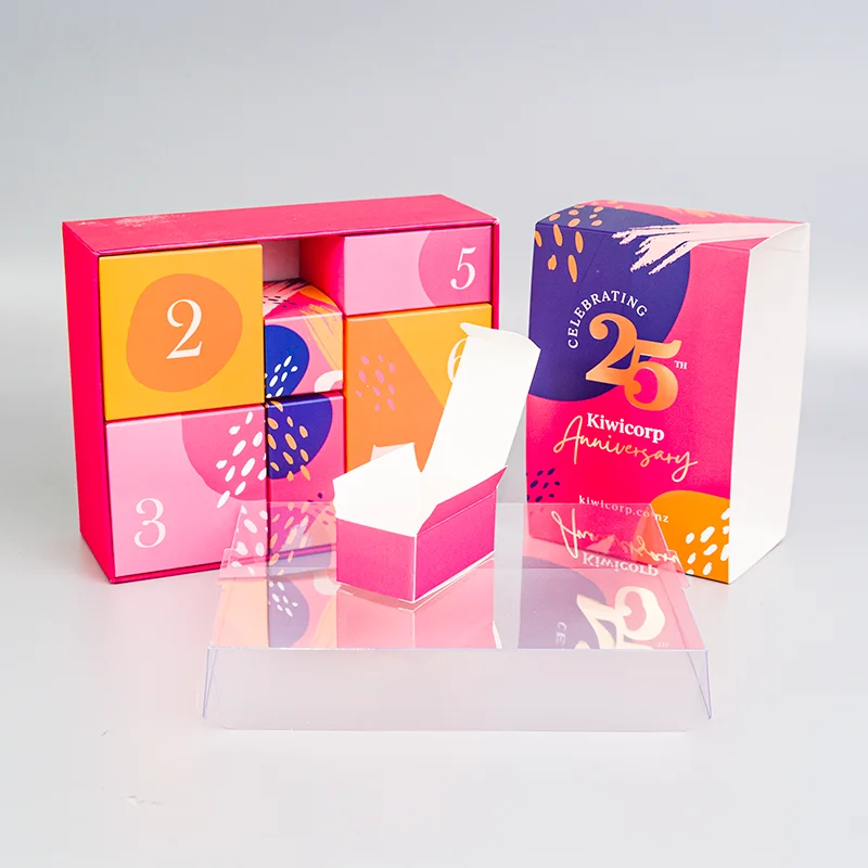 7 Days Custom Printed Empty Advent Christmas Calendars Beauty Cosmetic Set Advent Calendar