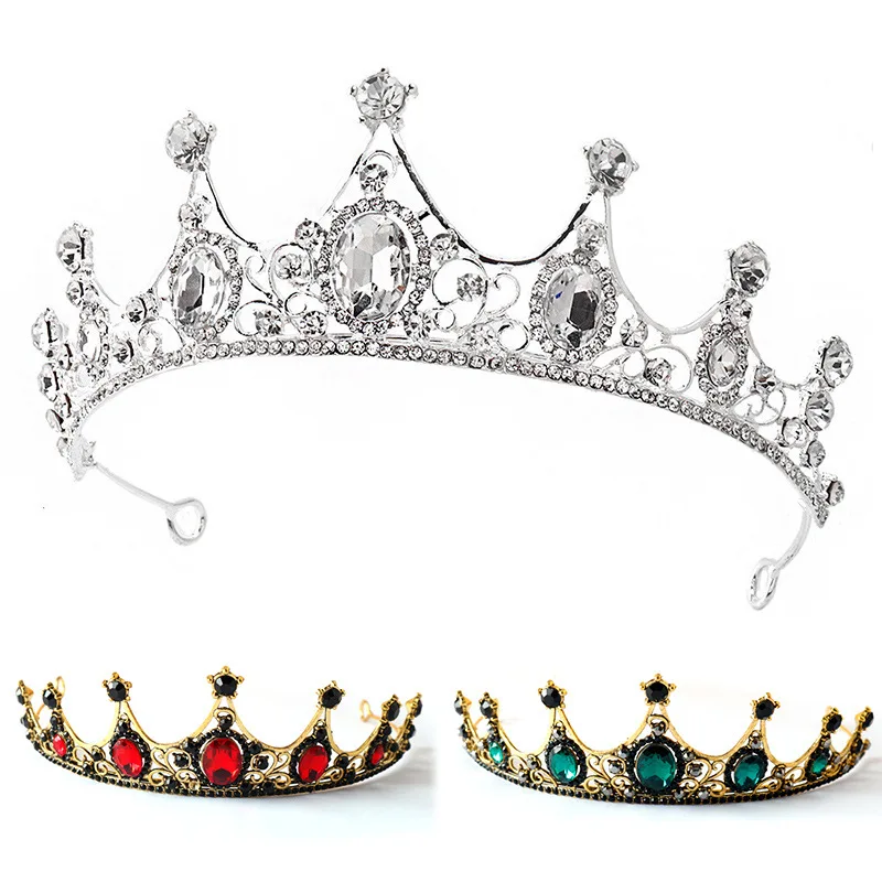 Mix Color Crystals Bridal Wedding Crown Headdress Girl Princess Crown Crystal Luxury Wedding Hair Accessories