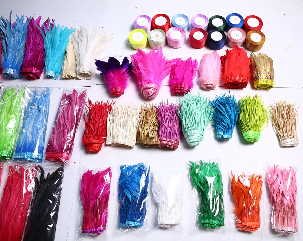 Feather Crafts Series Top Selling gold  goose personalized reasonable price fabric feather trimming trim  for  costume