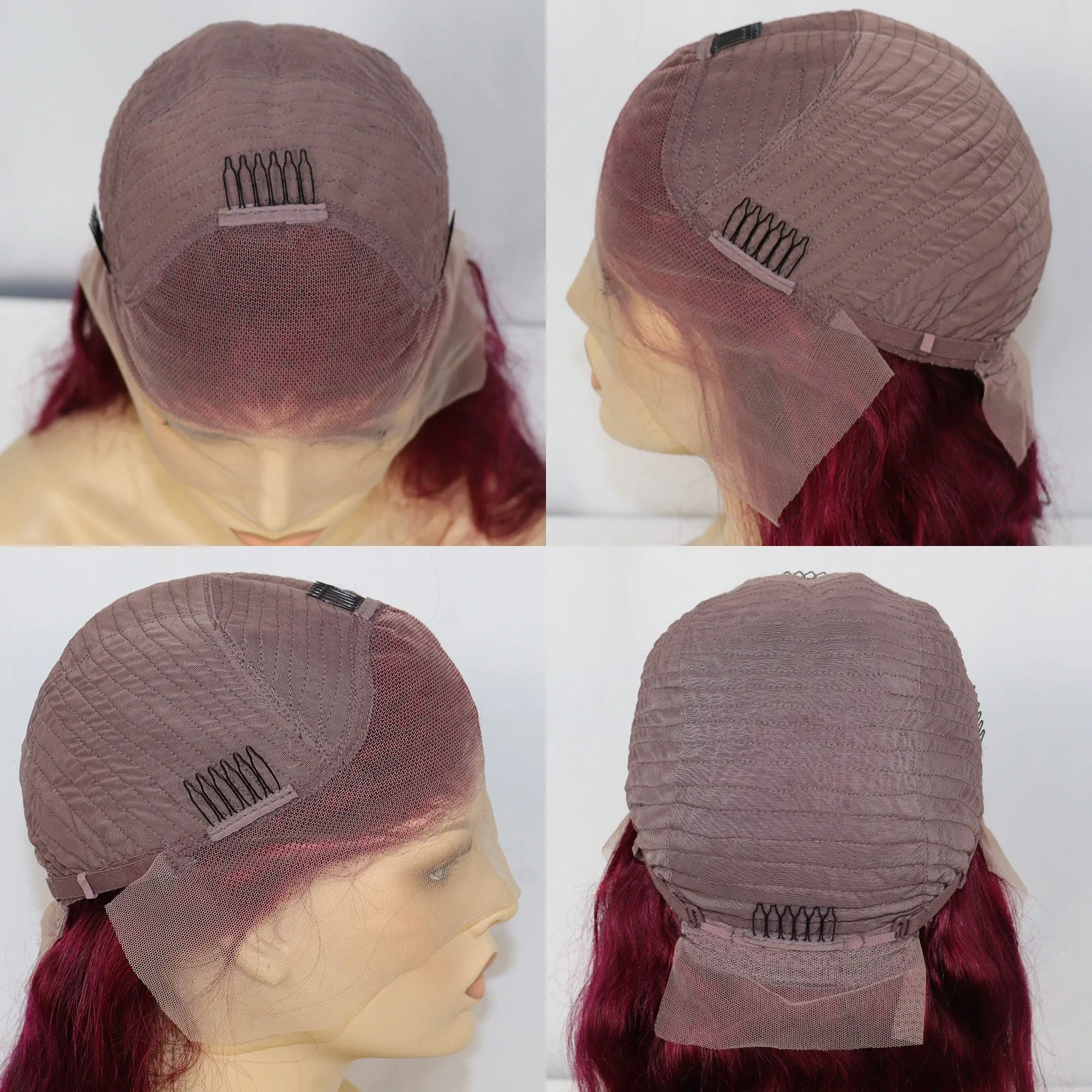 99J Straight/Body Wave 13x4 Burgundy HD Lace Front Pre Plucked Colored Human Hair Wigs for Women