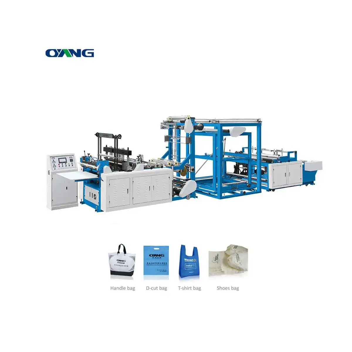 2022 Ounuo Non Woven D-cut Bag Making Machine, Primary Shape Non Woven Shopping Bag Making Machine Brand