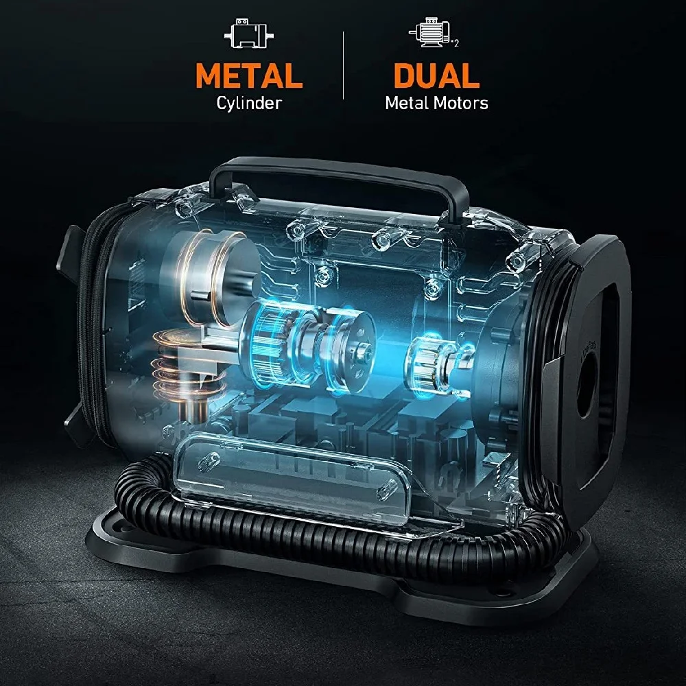 Portable 150PSI 12V DC 110V 230V AC Car Tyre Pump Dual Power Air Compressor Tire Inflator for Car Boat Bicycle Mattress