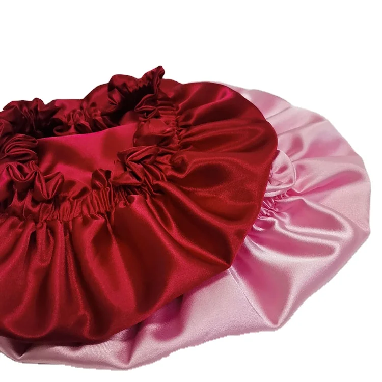 Elastic Imitation Silk Bonnet Satin Eyemask Set Adult And Children Size Gift Set