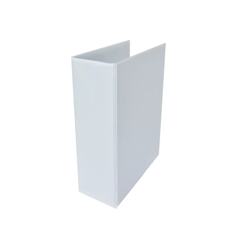 TAOYUAN Custom PVC Plastic Binder White 3-Pipe Stationary Document Holder with Clear Pocket