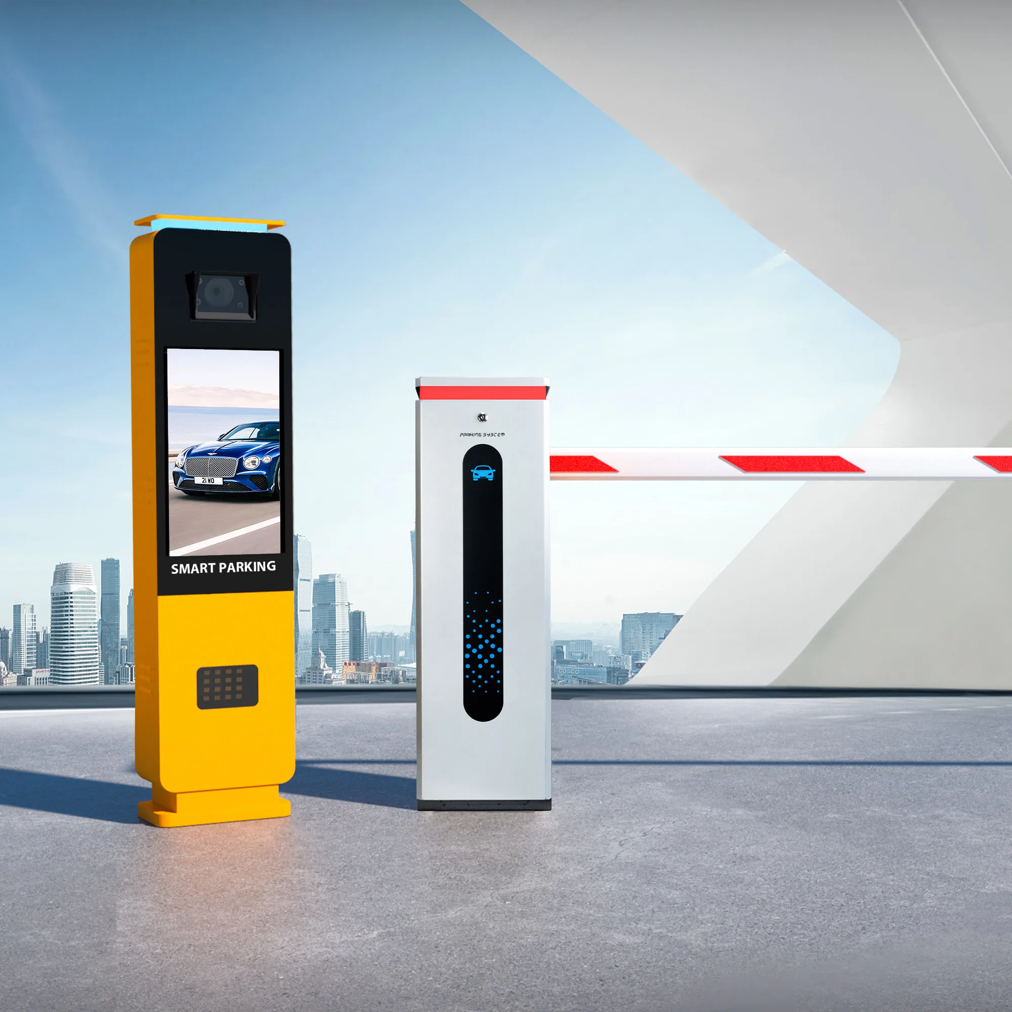 Servo speed regulation barrier gate scb02 boom barrier gate with led light 10 million life high speed toll boom barrier gate