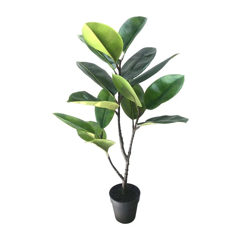 Factory Wholesale Artificial Fan Palm Tree in Pot Green Potted Plastic Plant for Home Garden Decor Bonsai