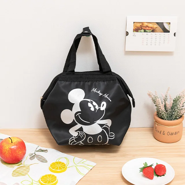 Custom Outdoor Picnic Insulated Cooler Black Handbag Reusable Thermal Cooler Bento Bag
