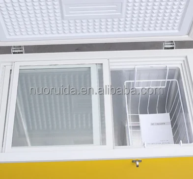 12V DC solar deep chest freezer with battery powered freezer solar refrigerator with solar panel