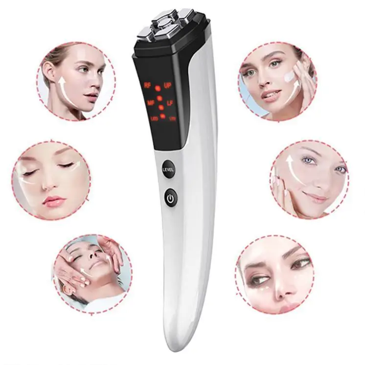 Em Radio Frequency Face Lifting Massage Exercise Massager Led Light Therapy Sonic Skin Tightening Facial Rf Beauty Device