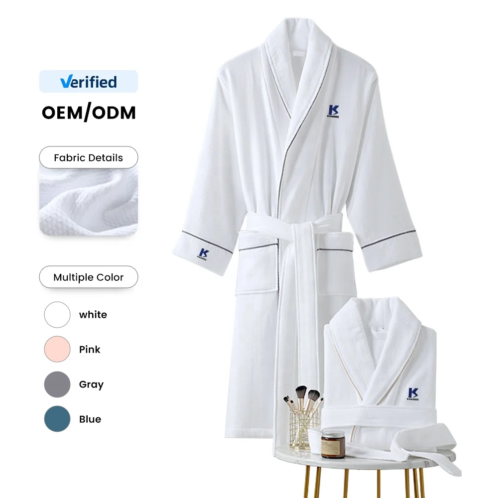 2024 OEM Personalized Design unisex shawl collar white custom bathrobe for men women black white coral fleece bathrobe