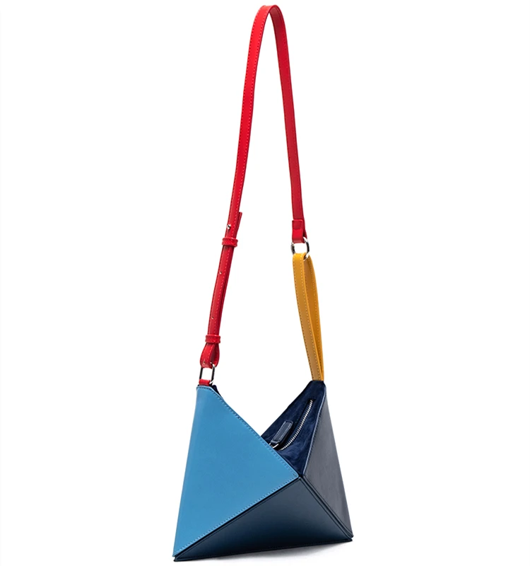 Многофункциональная складально-мерильная треугольник сочетающихся цветов сумки через плечо женская сумка