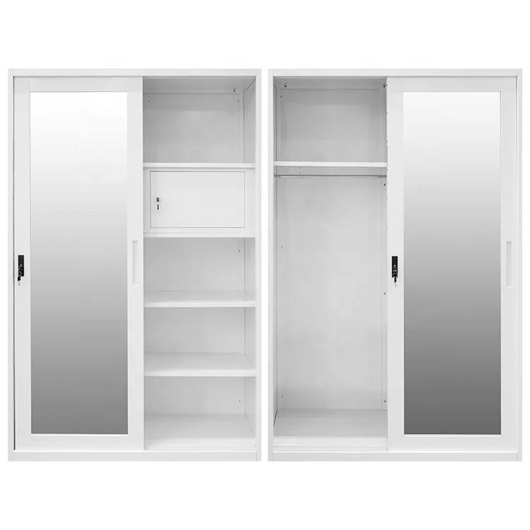 Metal wholesale printed closet iron detachable storage clothes cabinet bedroom 2 door metal almirah modern design wardrobe