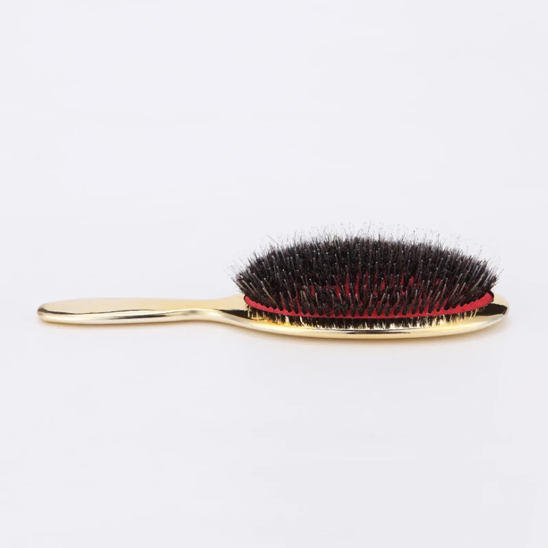 Professional  Custom Logo Oval Paddle Hair Brush Natural Boar bristle Detangling Comb Massage Hair Scalp Nylon Bristle Brushes