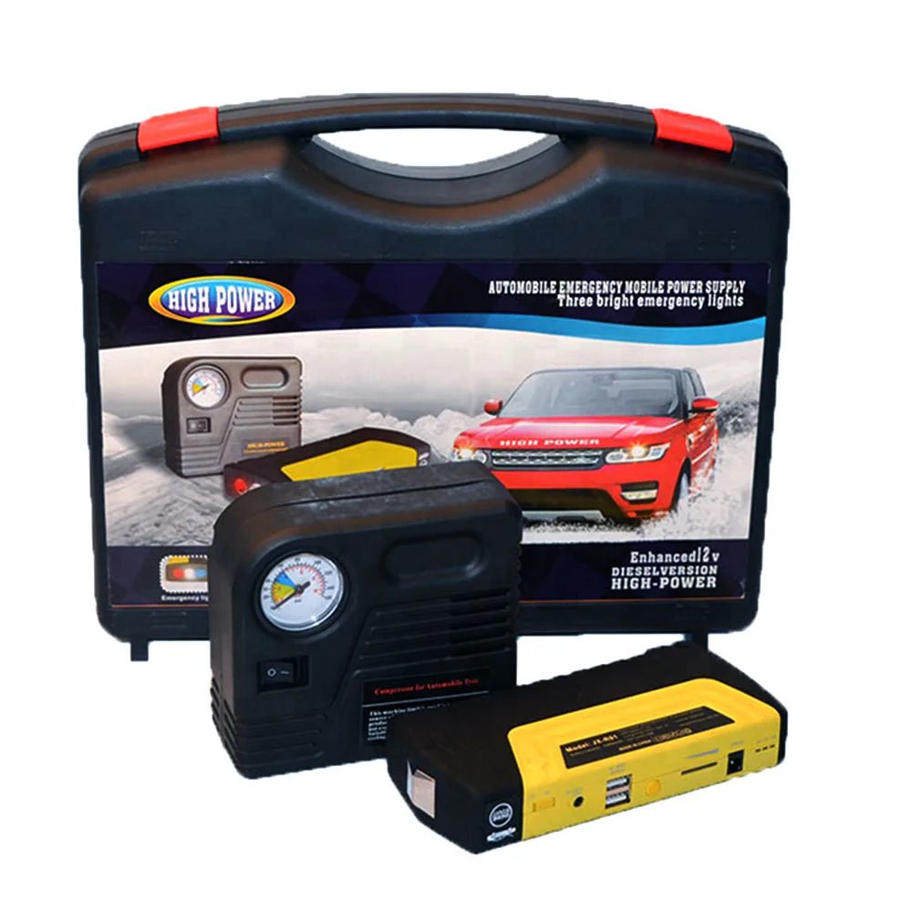 portable battery jumper 600a peak 50800mAh 12V current multi-function power bank jump starter with air pump