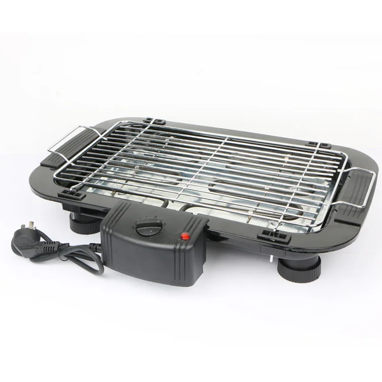 2000W Indoor Tabletop Thermostat Height Adjustable BBQ Electric Barbecue Grill Black HD Stainless Steel 201 Mini Portable Grill