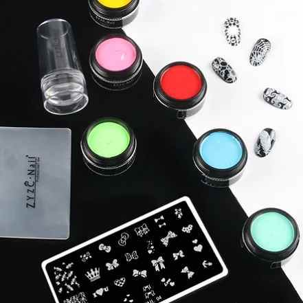 Hot sales nails art stamper gel kit nail stamping plates set