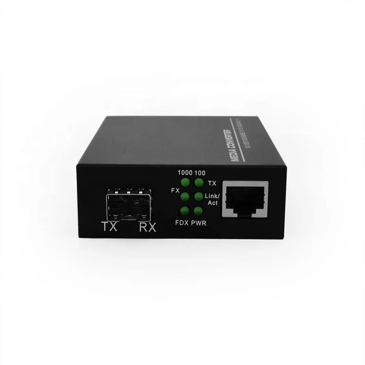 
10/100/1000/ fiber optic media converter sfp single mode media converter ethernet 