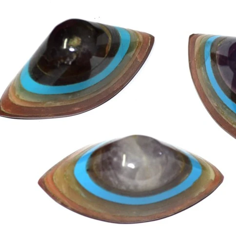 Chakra Agate Eye shaped Stones for Healing  Natural Crystal 7 chakra stone sets for decoration and Spiritual Meditation
