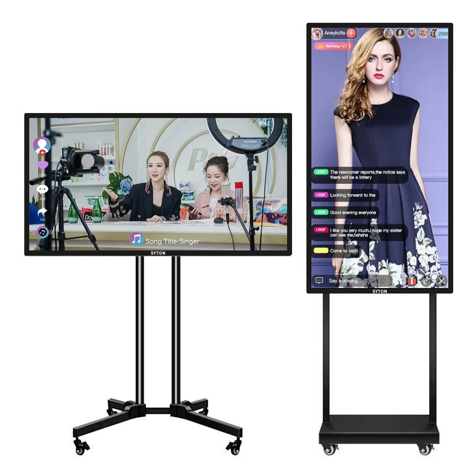 oem/odm lcd advertising screen facebook video stream professional tiktok mobile live broadcast lcd smart tv touch screen