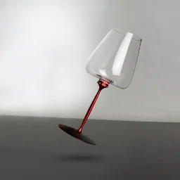 Burgundy Crystal Wine Glass With Red Rod And Black Background Luxury Goblet Crystal Red Wine Glass Rotatable Removable