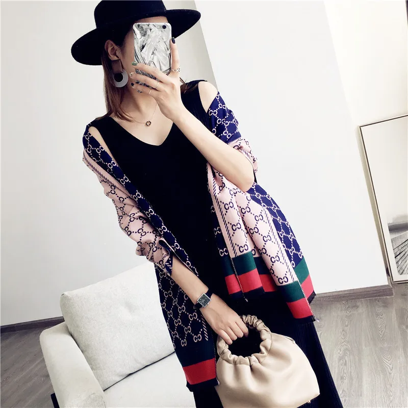 newest stylish winter ladies beautiful scarf printed cashmere shawl scarf for women