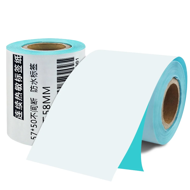 Continuous Direct thermal label 57x50   for Cash Register Printer 57mm *10m  Printing Retail POS Label paper roll