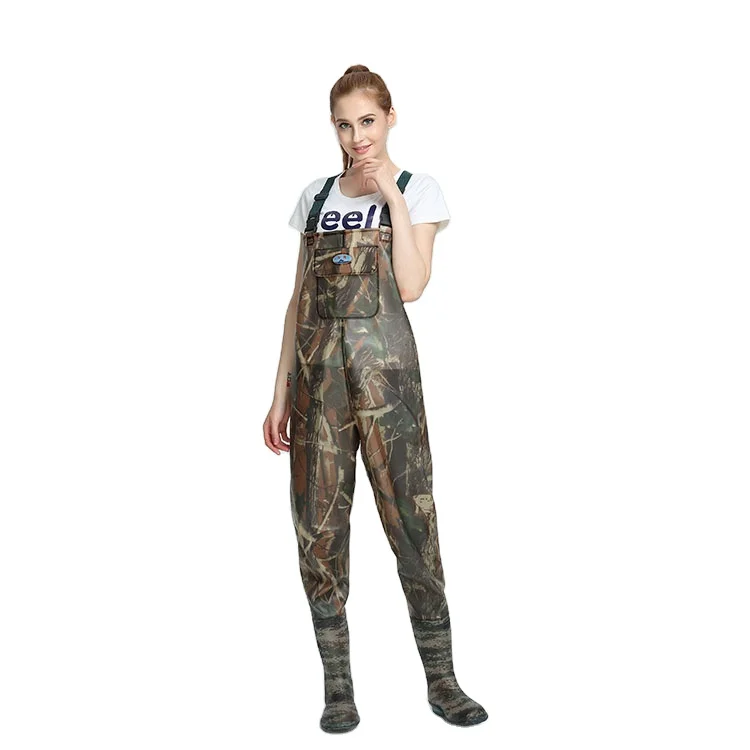 Custom print natural extra tall rubber boots pvc camo waders 5 layer