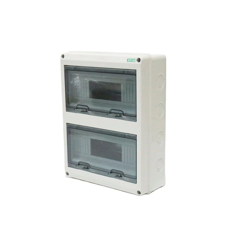 ABS IP65 Waterproof Power Electric Distribution Box HT- 24 Ways Solar Plastic Box MCB SPD Fuse Connecting Box