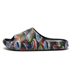 Ziitop Dropshipping Yeezy Slippers Graffiti Printing Slip Resistant Flip-flops Custom Mens flip flops