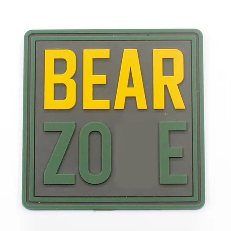 Garment accessories transparent 3d raised pvc patch velcro back sewing on custom pvc soft rubber patch logo