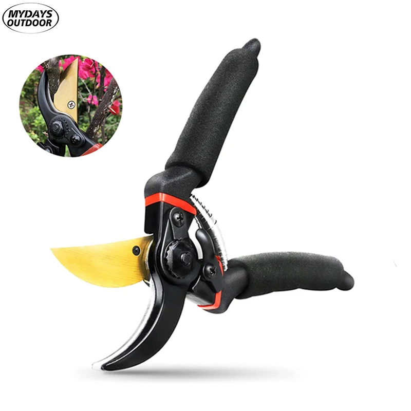 8 Inch Portable Gardening Scissors Rust-Anti Sharp Heavy Duty Thicken Sk5 Steel Hand Pruning Shears For Garden Flower Tree