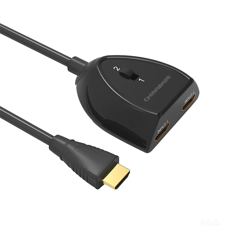 4K 2 Port HDMI Switcher 2x1 1080P 3D HDMI Switch Converter Cable Switcher Splitter UHD Compatible for PS5/4 Xbox Roku FireStick