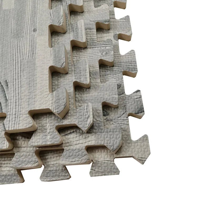 Customized 2024 hot sale wholesale high quality eco-friendly waterproof non toxic EVA baby wood grain puzzle play mat