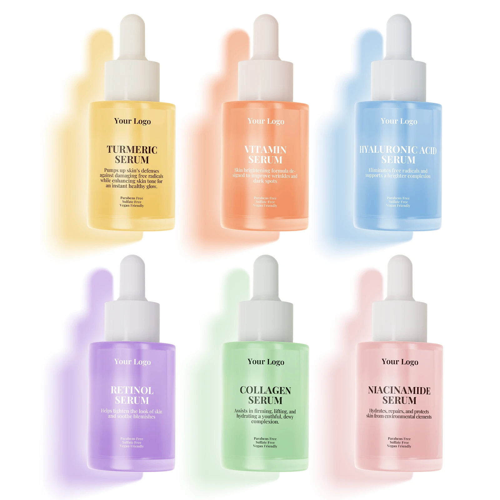 Private Label Hydrating Collagen Moisturizing Facial Skin Niacinamide Hyaluronic Acid Serum For Face