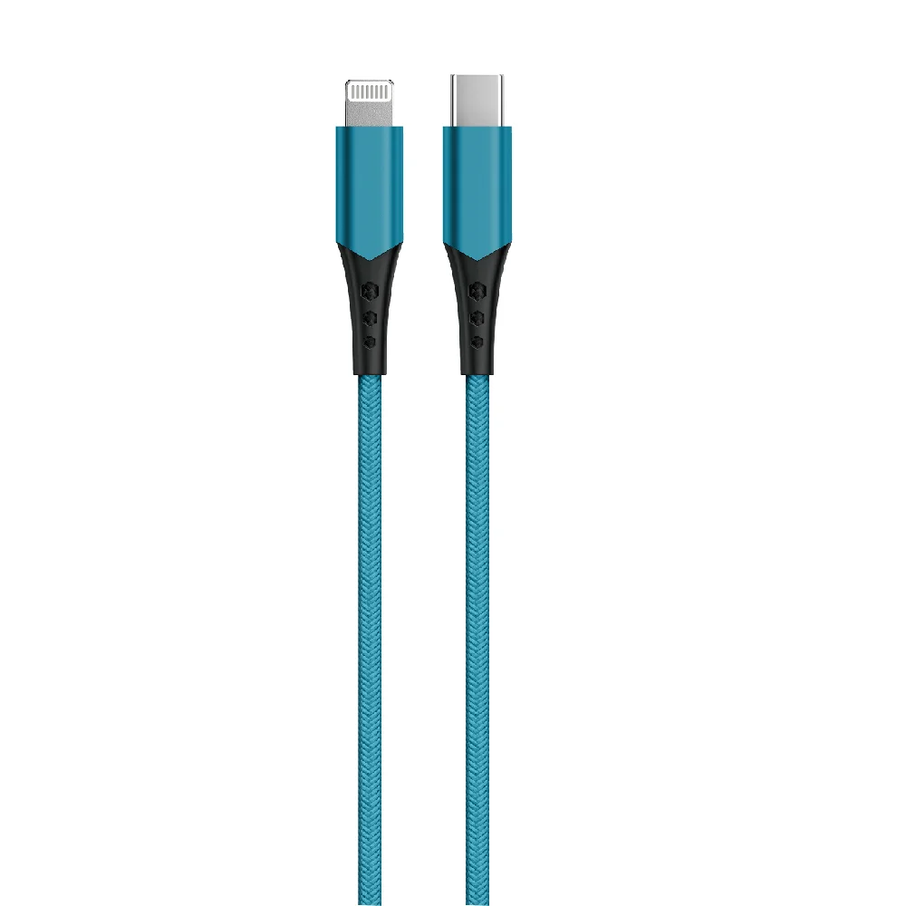 MFi factory sales MFi fabric braided cable C Lightning for phone charging (1600397954829)