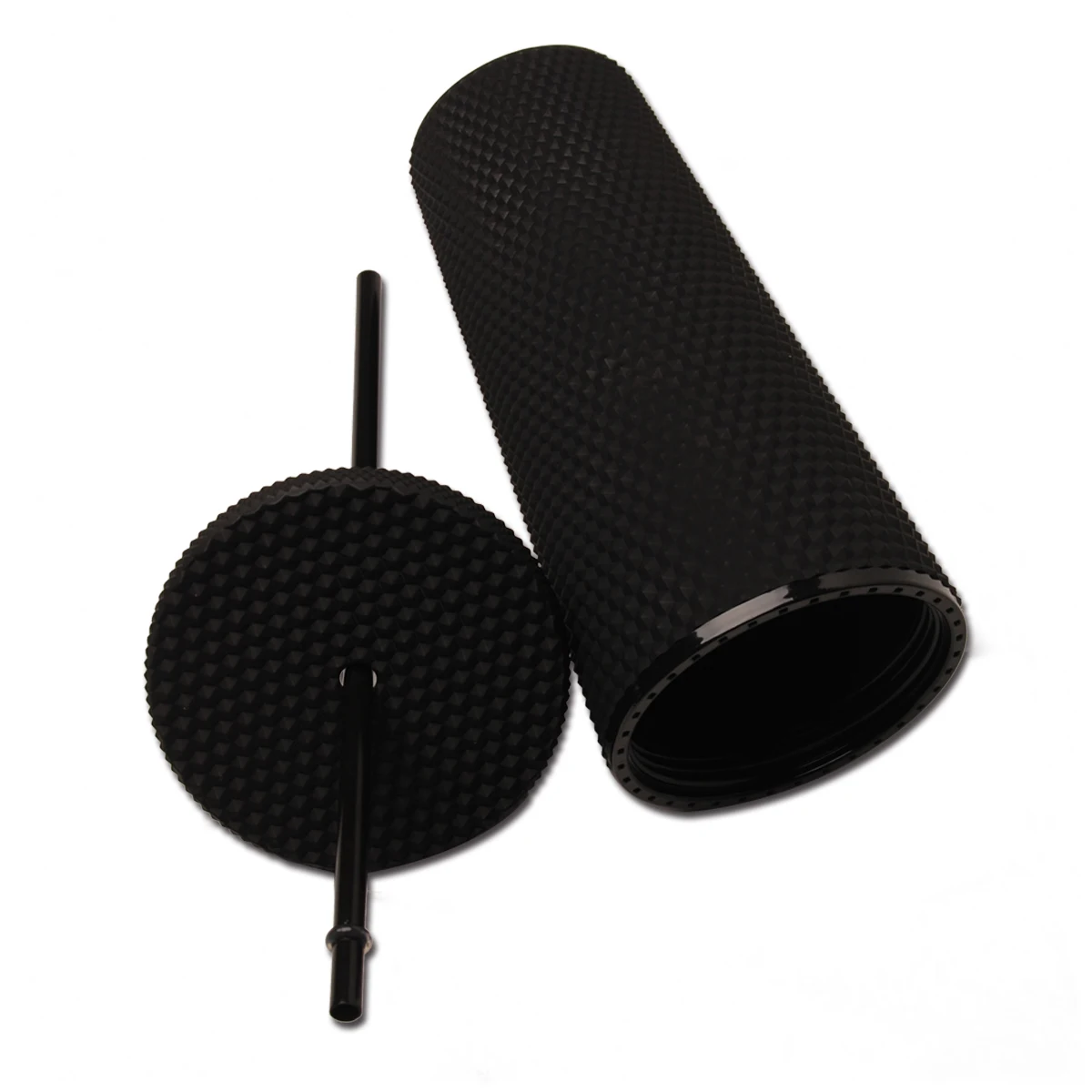  2021 Promotional Holiday Season Cold Studded Cup Matt Black tumbler DOM1131781 24OZ with Straw and